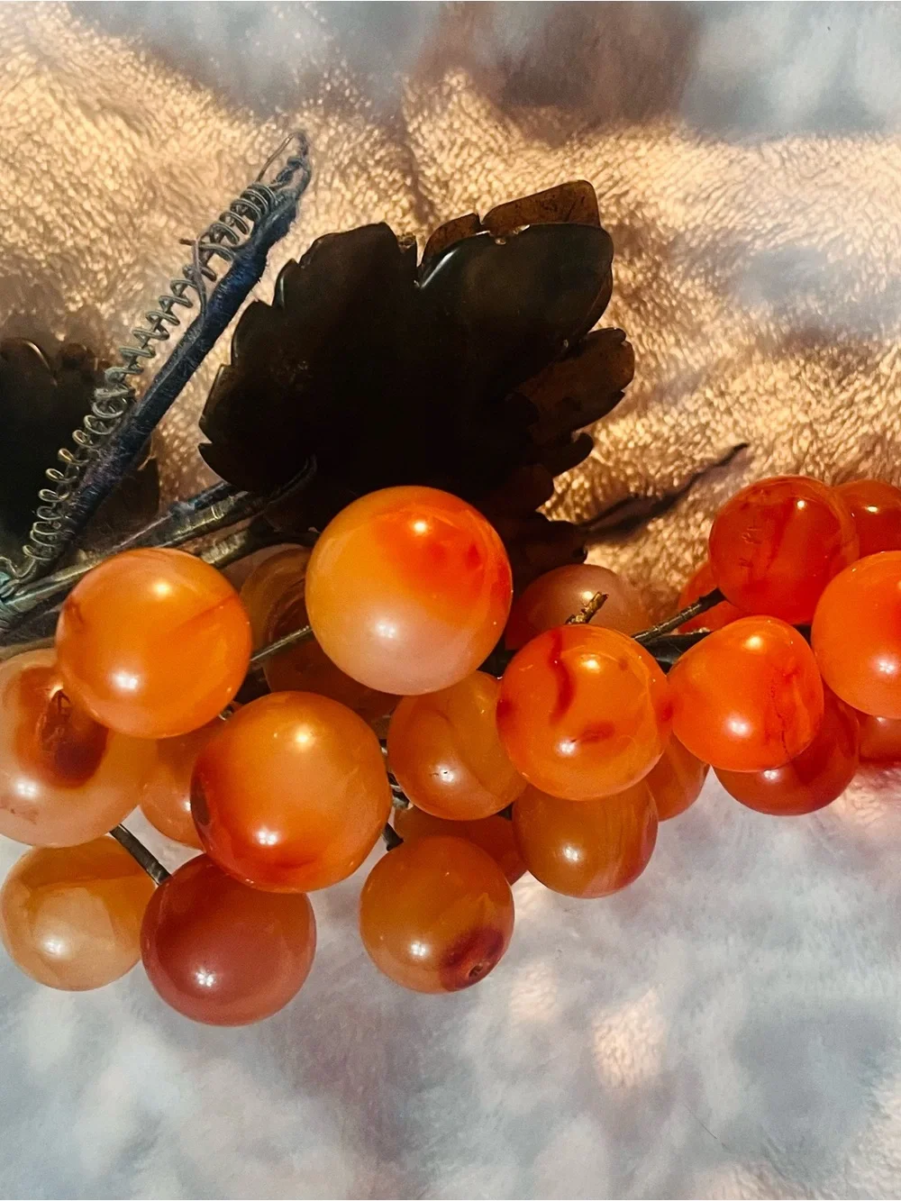 Agate grape ornament